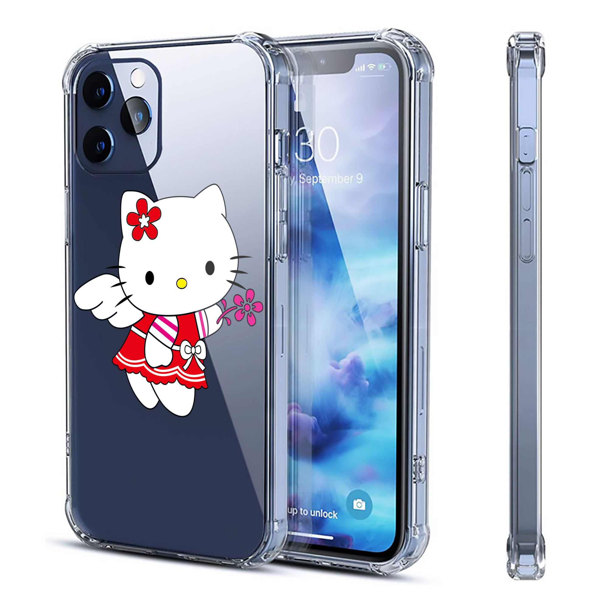 （画像用） Hello Kitty ハローキティ 【iPhone 12シリーズ対応】透明スマホケース（クリアソフトケース）